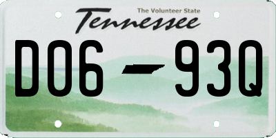 TN license plate D0693Q