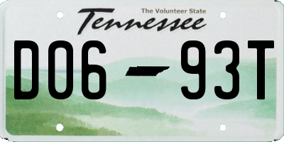 TN license plate D0693T