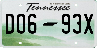 TN license plate D0693X