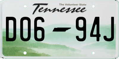 TN license plate D0694J