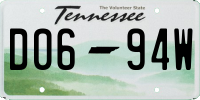TN license plate D0694W