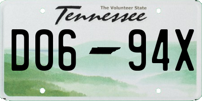 TN license plate D0694X