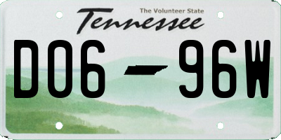 TN license plate D0696W