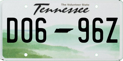 TN license plate D0696Z