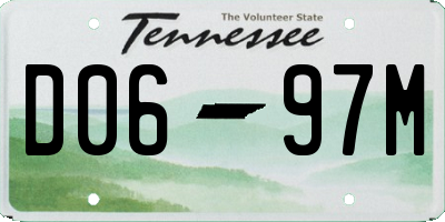 TN license plate D0697M