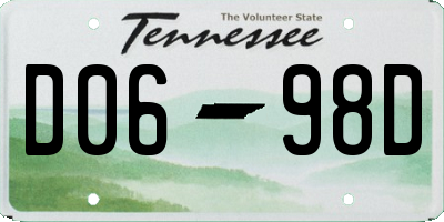 TN license plate D0698D
