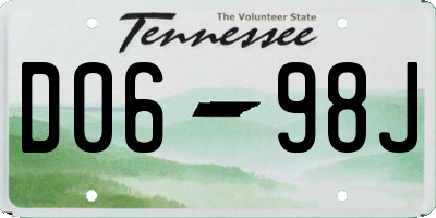 TN license plate D0698J