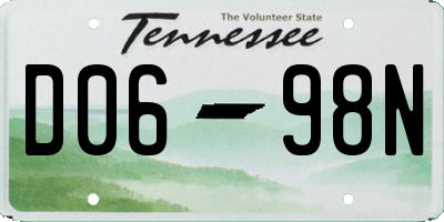 TN license plate D0698N
