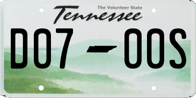 TN license plate D0700S