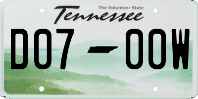 TN license plate D0700W