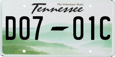 TN license plate D0701C