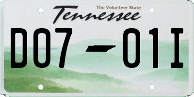 TN license plate D0701I