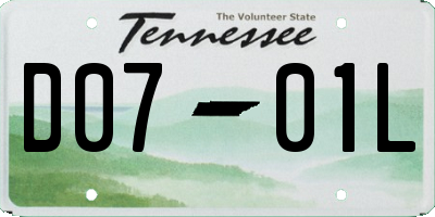 TN license plate D0701L