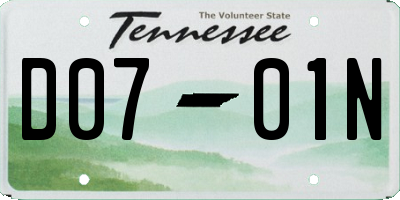 TN license plate D0701N