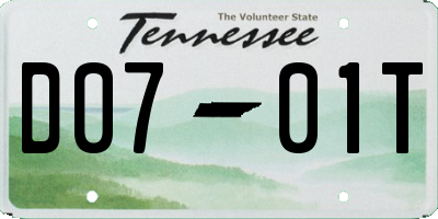 TN license plate D0701T