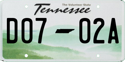 TN license plate D0702A