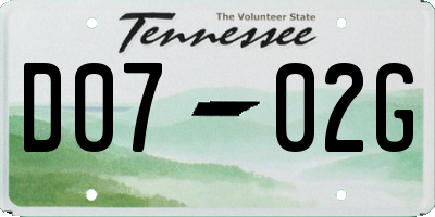 TN license plate D0702G