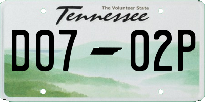 TN license plate D0702P