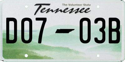 TN license plate D0703B