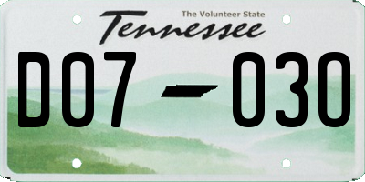 TN license plate D0703O
