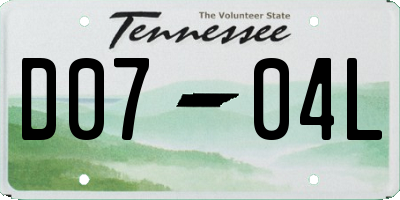 TN license plate D0704L