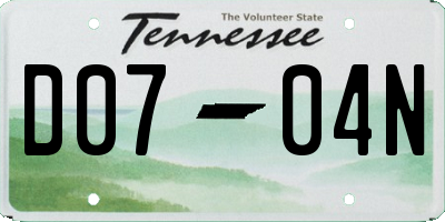 TN license plate D0704N