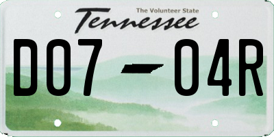 TN license plate D0704R