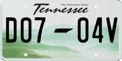 TN license plate D0704V