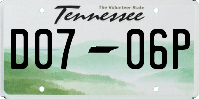 TN license plate D0706P