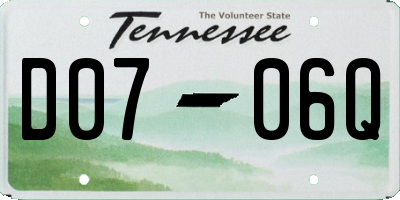 TN license plate D0706Q