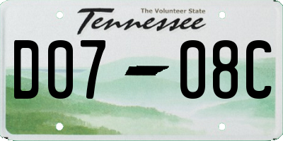 TN license plate D0708C