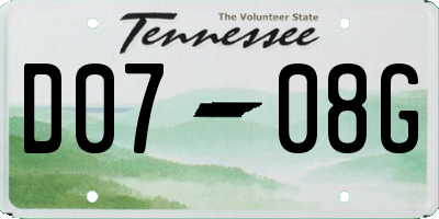 TN license plate D0708G