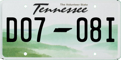 TN license plate D0708I