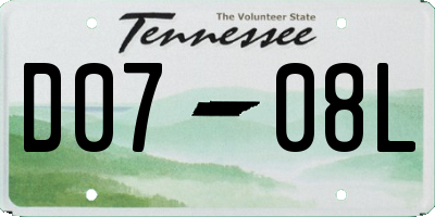 TN license plate D0708L