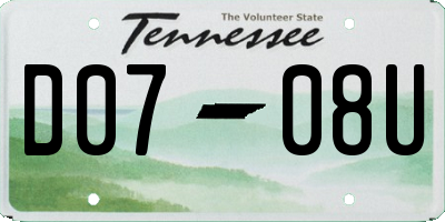 TN license plate D0708U