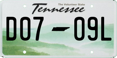 TN license plate D0709L