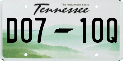TN license plate D0710Q