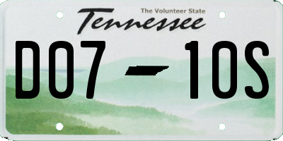 TN license plate D0710S
