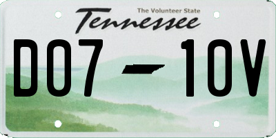 TN license plate D0710V