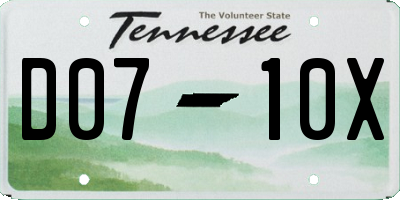 TN license plate D0710X