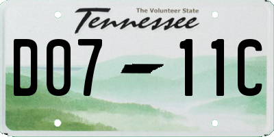 TN license plate D0711C