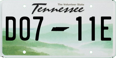 TN license plate D0711E