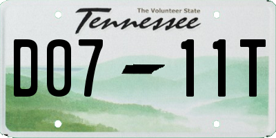TN license plate D0711T