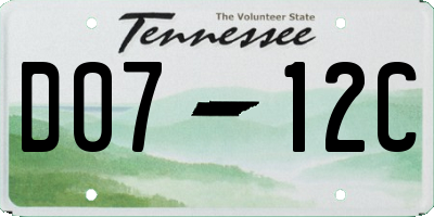 TN license plate D0712C