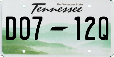 TN license plate D0712Q