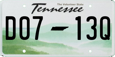 TN license plate D0713Q