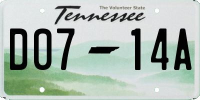 TN license plate D0714A