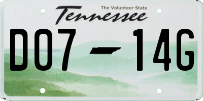 TN license plate D0714G