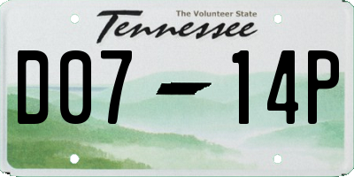TN license plate D0714P