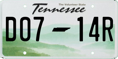 TN license plate D0714R